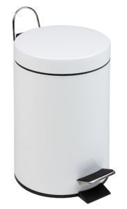 T101121 White Steel Pedal Bin 12 liters (Pack of 4 pieces)