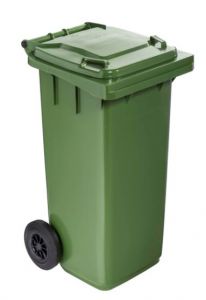 T766613 Outdoor waste container 2 wheels 120 liters GREEN color