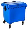 T766662 Blue Plastic waste container for outdoor on 4 wheels 1100 liters