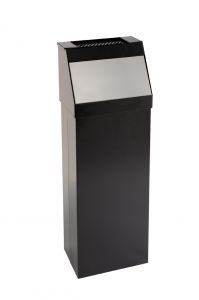 T790457 Waste bin with ashtray Push opening Black 50 liters