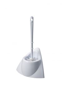 T906451 Porte-brosse WC d'angle en plastique blanc