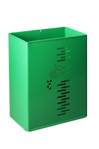 T778022 Green steel rectangulare swivel litter bin 24 liters