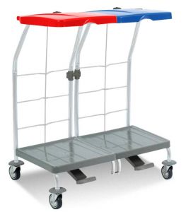 00004163 Dust 4163 linen trolley with pedal - 2X70 L