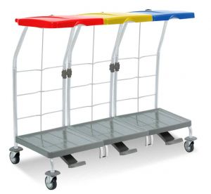 00004165 Dust 4165 linen trolley with pedal - 3X70 L