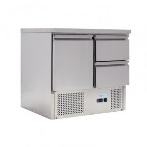 G-S901-2D-FC Static saladette for salads GN1 / 1 - 1 door 2 drawers - capacity Lt 230