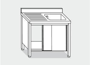 LT1004 Wash Cabinet on stainless steel