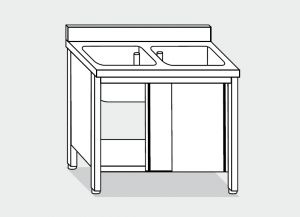 LT1008 Wash Cabinet on stainless steel
