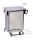 T790680 Stainless steel Wheeled waste bin with pedal and central opening