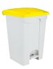 T101456 White Yellow Plastic pedal bin 45 liters (Pack of 3 pieces)
