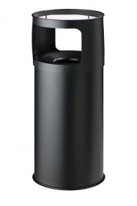 T775051 Poubelle-cendrier anti-feu métal noir 50 litres avec sable
