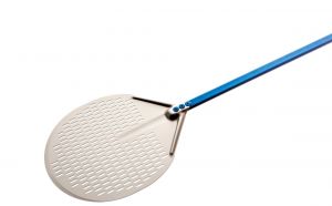 A-30F Round perforated anodized aluminum pizza peel ø 30 cm