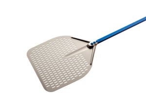 A-37RF-180 Pizza shovel in anodized aluminum perforated rect. 36x36 cm handle 180 cm