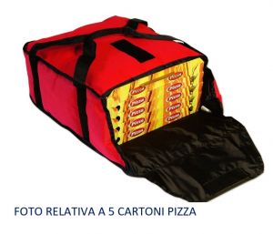 BTD3320 Borsa termica alto isolamento per 5 cartoni pizza da ø 33 cm