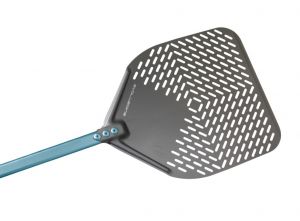 E-45RF Pizza peel in anodized aluminum perforated rectangular 45x45 cm with handle 150 cm
