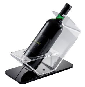 EV00208 SINGLE - Expositor para vinos con base negra, diámetro de botella 8,2 cm