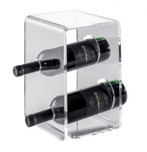 EV00401 TWO - Expositor de vino de plexiglás para botellas ø 8,2 cm