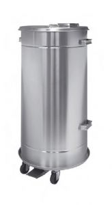 T792090 Movable container in AISI 304 stainless steel with pedal, watertight 90 liters