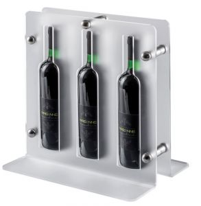 EV02201-FT TRIO - Présentoir à vin satiné pour bouteilles ø 7,5 cm - NOUVEAU PRODUIT