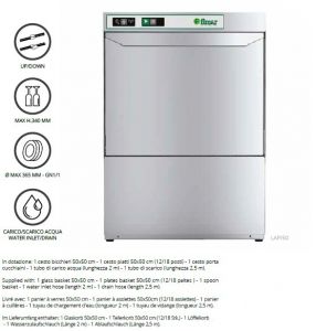 LAPI50TPL Square basket dishwasher 50x50 cm Three-phase Plus