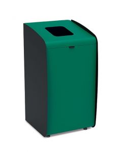 T789281 Waste paper bin for separate waste collection with green front 80 L