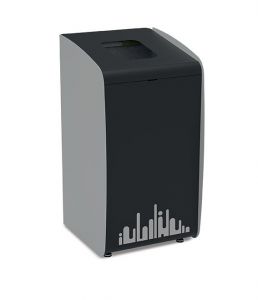 T789212 Waste paper bin with black front and gray profiles 80 L