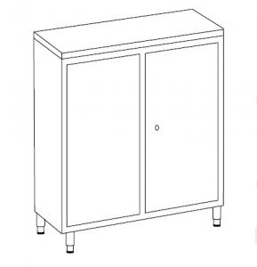 IN-S50.694.12 Low storage cabinet - Stainless steel 304 - P50 - dim 95 x 50 x 95 H