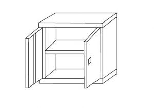 IN-Z.694.16.50 Low Storage Cabinet with 2 Plasticized Zinc Doors 60x50x80 H