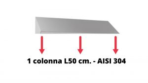 Inclined roof for filing cabinet in AISI 304 stainless steel with 1 column L 50 cm.