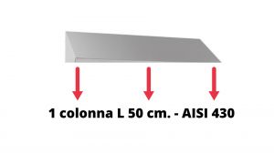 Inclined roof for filing cabinet in AISI 430 stainless steel with 1 column L 50 cm.