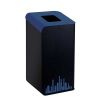 T789295 Waste bin with black front and blue profile 80 L