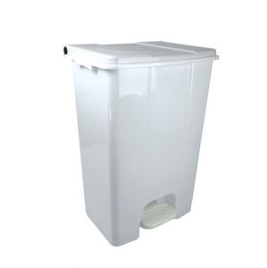 T912850 White plastic mobile pedal container 80 liters