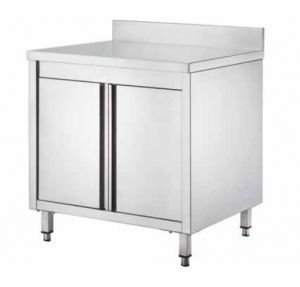 GDASR86A Table armoire avec portes battantes et dosseret 800x600x950