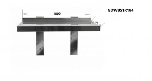 GDWBS1R184 Stainless steel shelf 1800x400x400 (H)