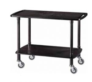 CLP2002L40CA Carbon colored wooden trolley with 2 shelves, width 40 cm