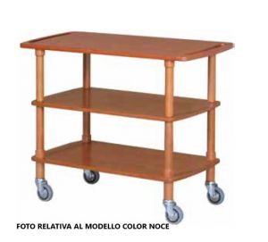 CLP2003L40CA  Carbon colored wooden trolley with 3 shelves, width 40 cm