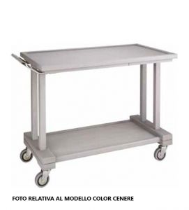 LP 850 CA Carbon stained solid wood serving trolley 3 shelves 81x55x82h