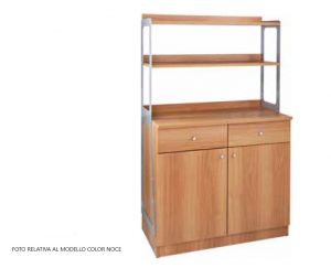 ML3212SSCE Double ash-coloured stainless steel shelf support cabinet