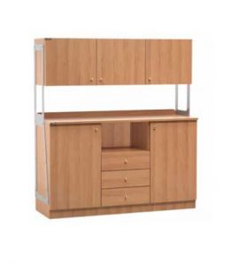 ML3214SSPN High double living room cabinet 2 doors 3 drawers 3 walnut colored wall units