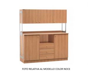 ML3214SSPCA High double living room cabinet with 2 doors, 3 drawers, 3 carbon-coloured wall units