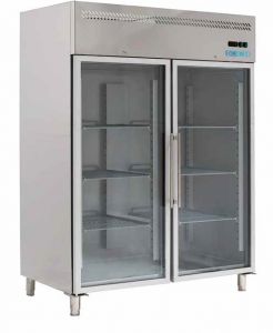 M-GN1410TNG-FC Armario frigorífico ventilado GN 2/1 - Doble puerta de cristal - 1300 litros - Monobloc