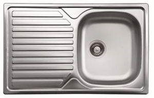 QHDI7912D Kitchen sink 1 bowl dimensions 79x50 cm with right drainer Sturdy thickness 0.6 mm