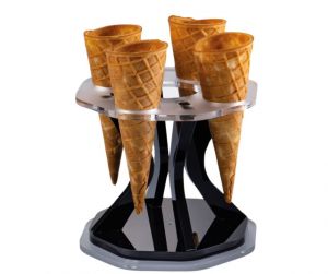 AG09508 Black swivel countertop cone holder with 4 seats