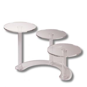 80A1600 Transparent demi loop cake stand with 3 plates diameter 26 cm