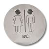 RE000-WMC Plaque en acier inoxydable SALLE DE BAIN HOMME/FEMME Collection Rétro