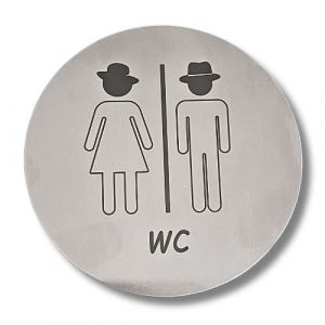 RE000-WMC Stainless steel plate MEN'S/WOMEN'S BATHROOM Retro collection