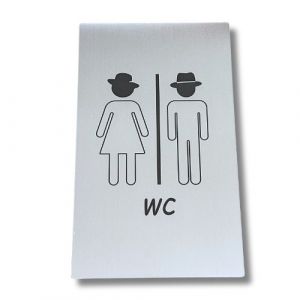 RE000-WMR Stainless steel plate MEN'S/WOMEN'S BATHROOM Retro collection