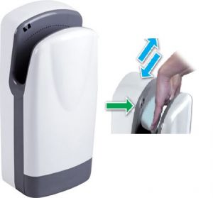 Sèche-mains électrique à photocellule ABS blanc haute performance T704200