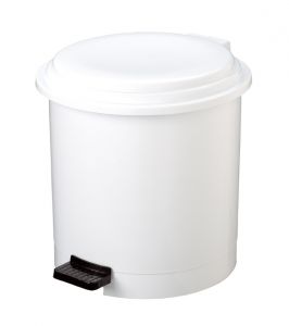 60 Litre Step On Container Waste bin Pedal bin Plastic White base white lid by Chabrias Ltd