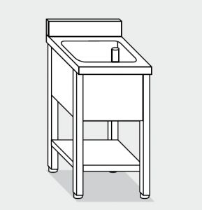 LT1119 Wash legs with stainless steel shelf