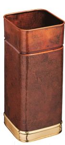T700107 Porte-parapluie carré en cuivre brûlé avec bords en laiton